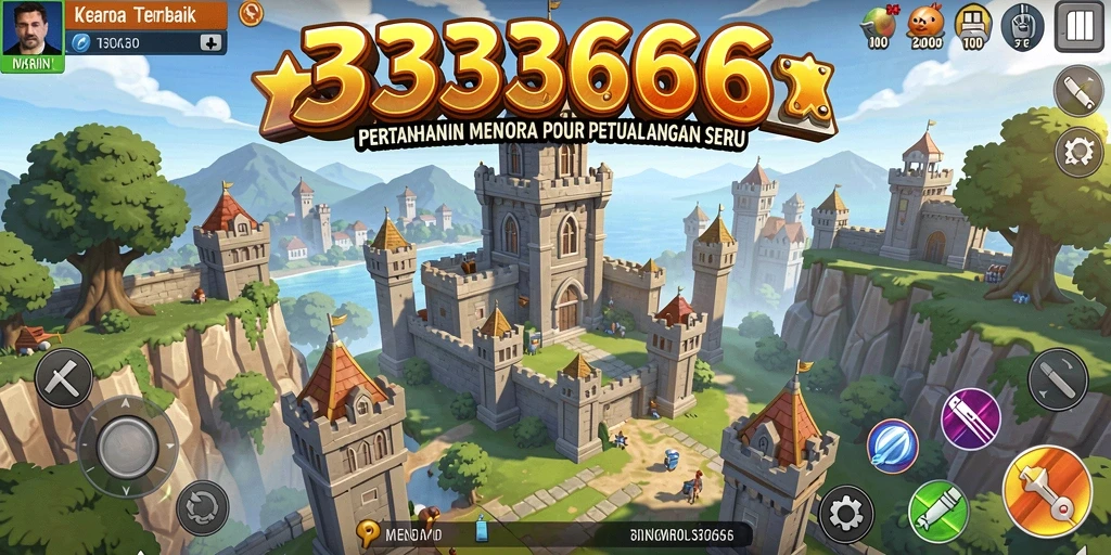 Tangkapan layar seru dari gameplay Tower Defense 333666.