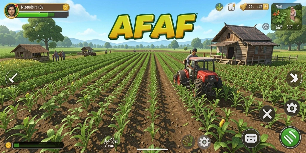 Tampilan gameplay AFAF yang seru saat mengelola pertanian.