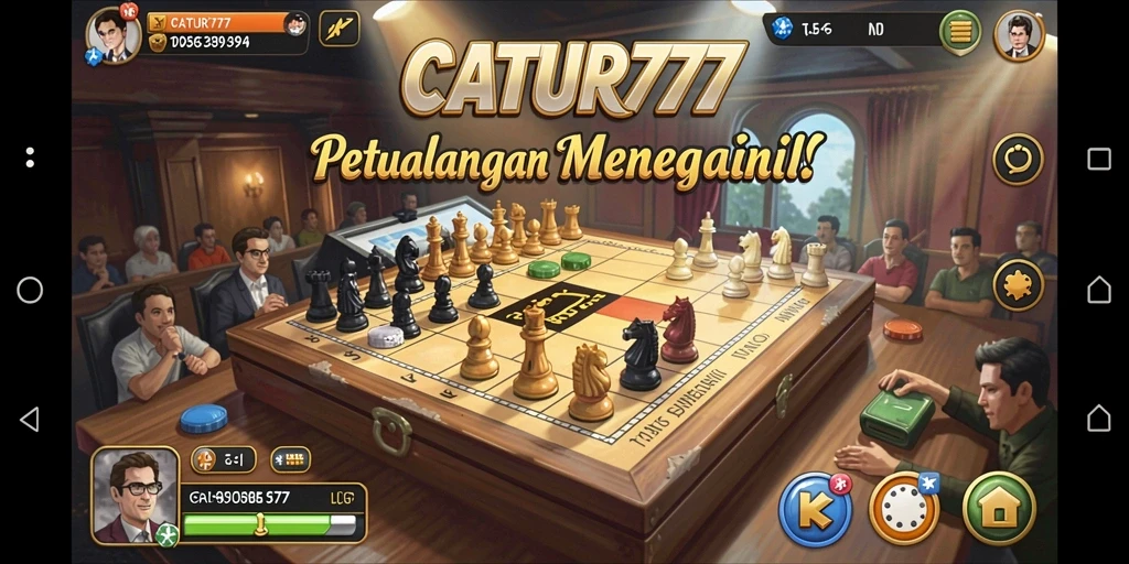 Tampilan gameplay menarik dari CATUR777 yang menggabungkan catur dengan elemen petualangan.