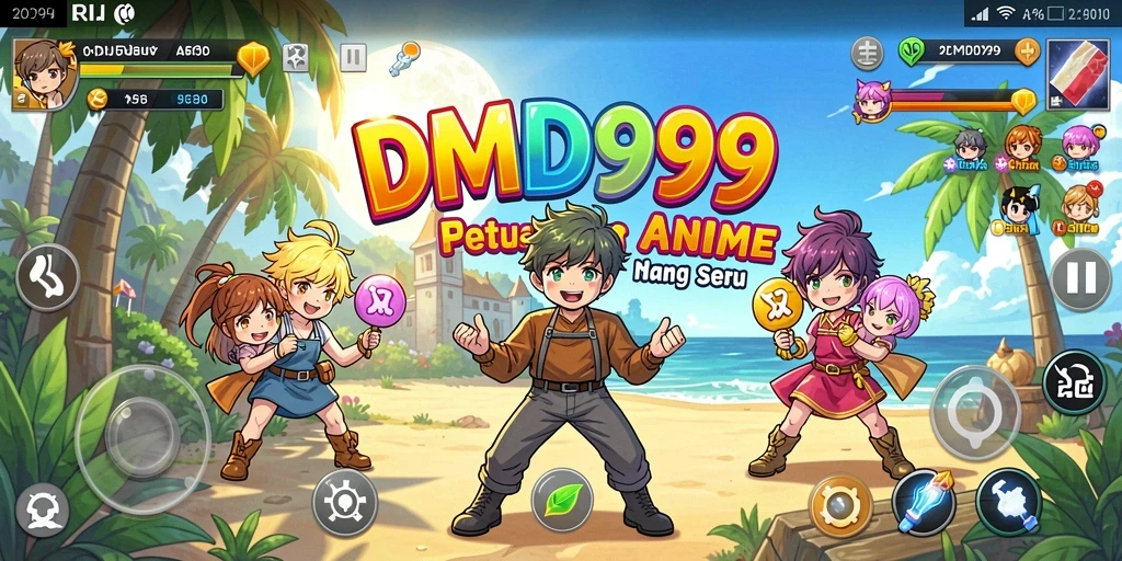 Tangkapan layar DMD999 menunjukkan pertarungan karakter Anime yang menegangkan.