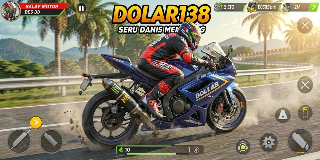 Gameplay seru DOLAR138 dengan balapan motor cepat.