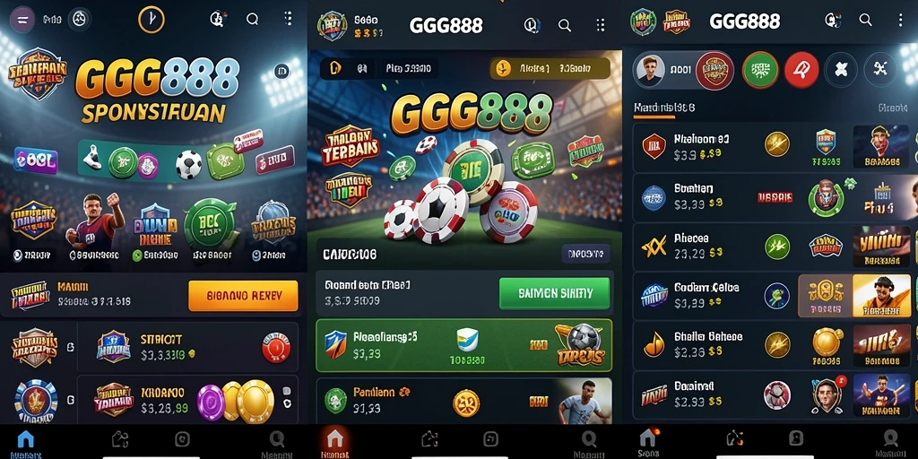 Tampilan utama GGG888 dengan antarmuka taruhan olahraga yang menarik.