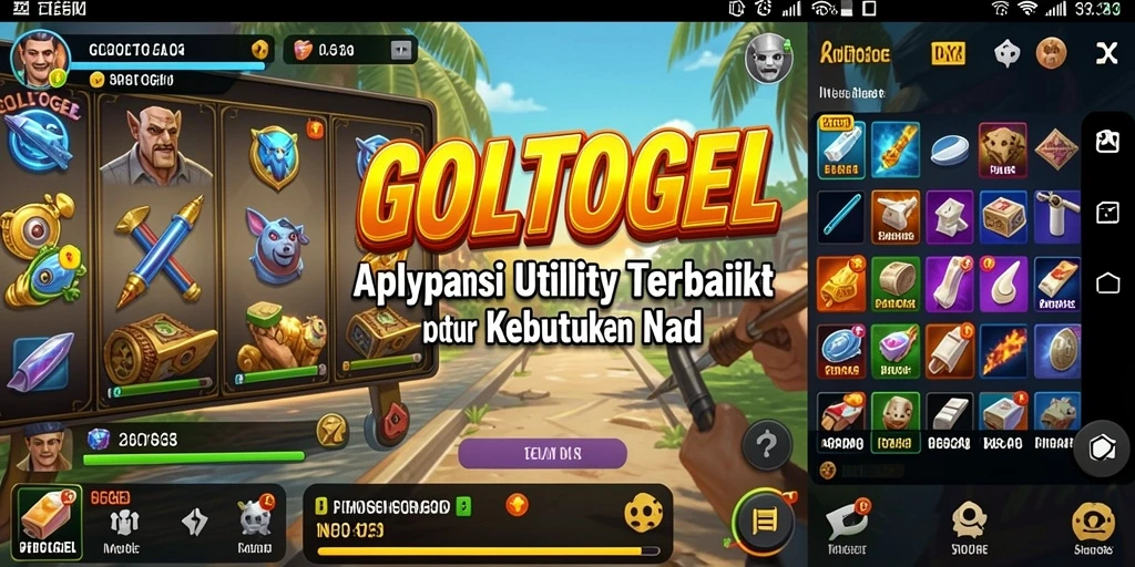 Tampilan antarmuka utama GOLTOGEL dengan berbagai fitur Utility.
