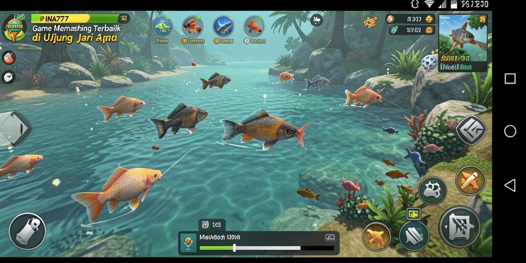 Screenshot gameplay <strong>INA777</strong> menampilkan aksi memancing yang mendebarkan.