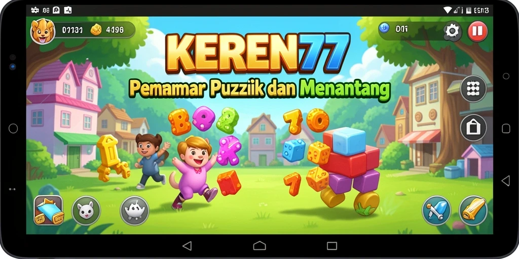 Screenshot KEREN77 menampilkan gameplay Puzzle yang mengasah otak.