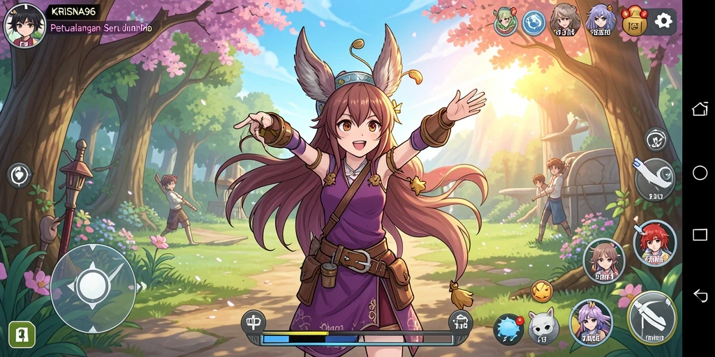 Screenshot KRISNA96 menampilkan aksi seru dalam petualangan Anime.