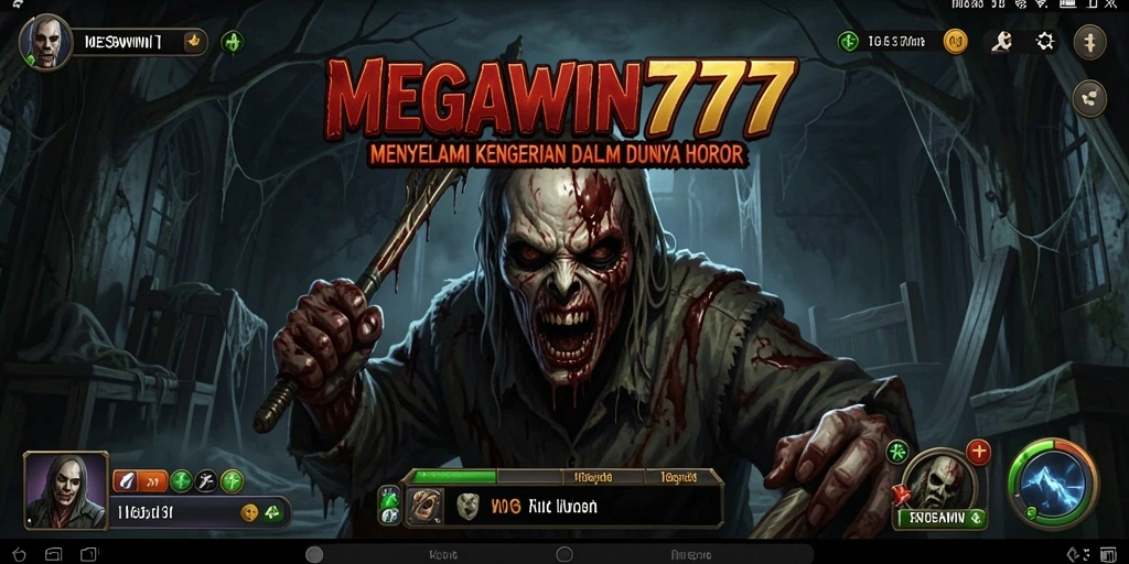 Gameplay mencekam dalam MEGAWIN777 di dunia horor.