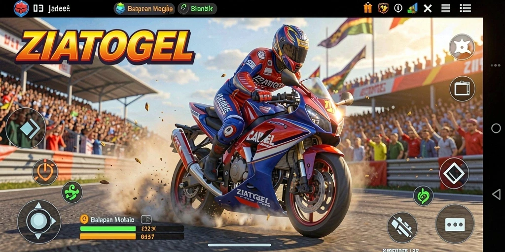 Gameplay seru balapan motor di ZIATOGEL.